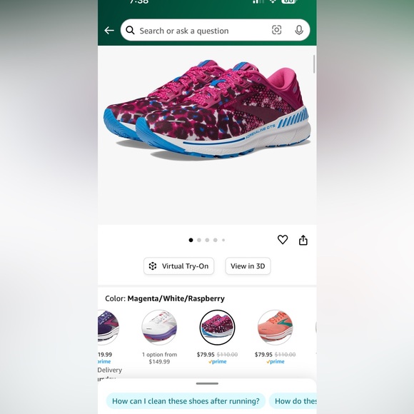 Brooks Women's Adrenaline GTS 22 Supportive Running Shoe - size 7.5 - Picture 3 of 6